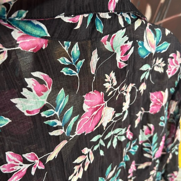 Goa Floral Black Blouse XL - Picture 16 of 16